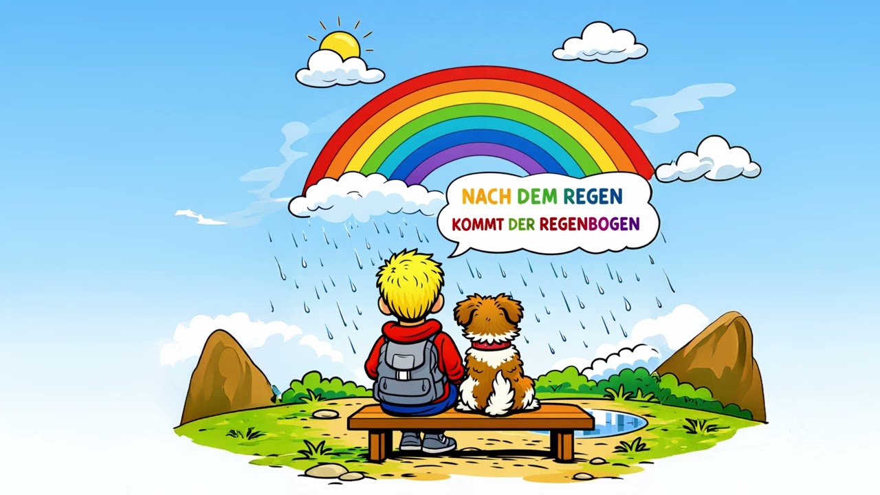 Nach dem Regen kommt der Regenbogen 🌈 | Ruhiges Kinderlied | Farben entdecken mit Artur & Foxy | De
