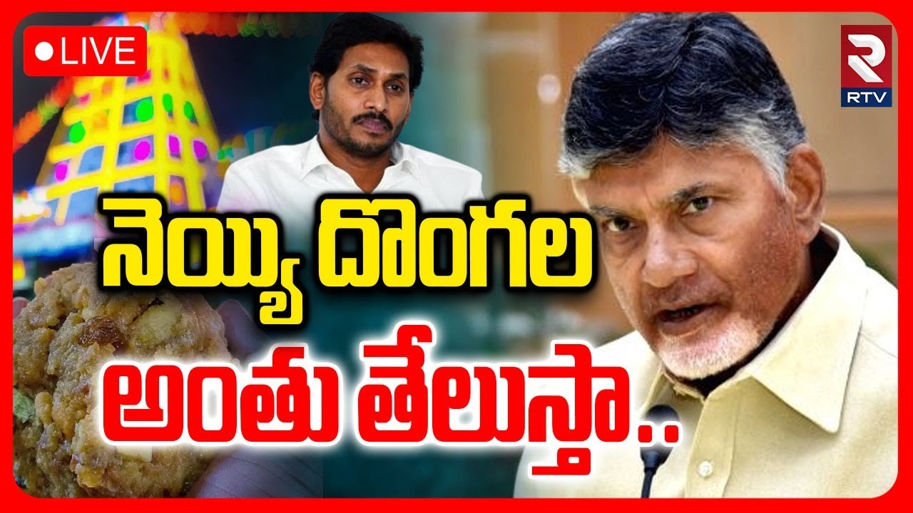 CM Chandrababu On Tirumala Laddu Ghee Adulteration🔴LIVE : నెయ్యి దొంగల అంతు తేలుస్తా | Jagan | RTV