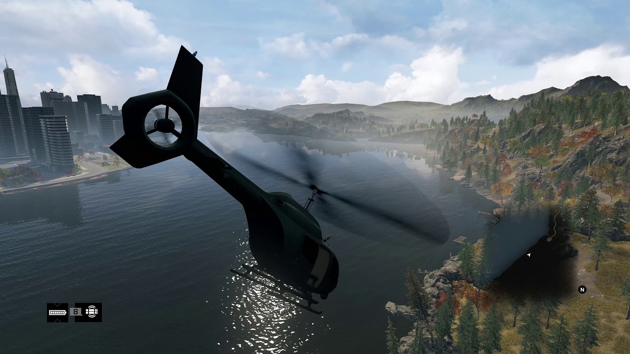 Watch Dogs Helicopter flight 4K 60fps Test
