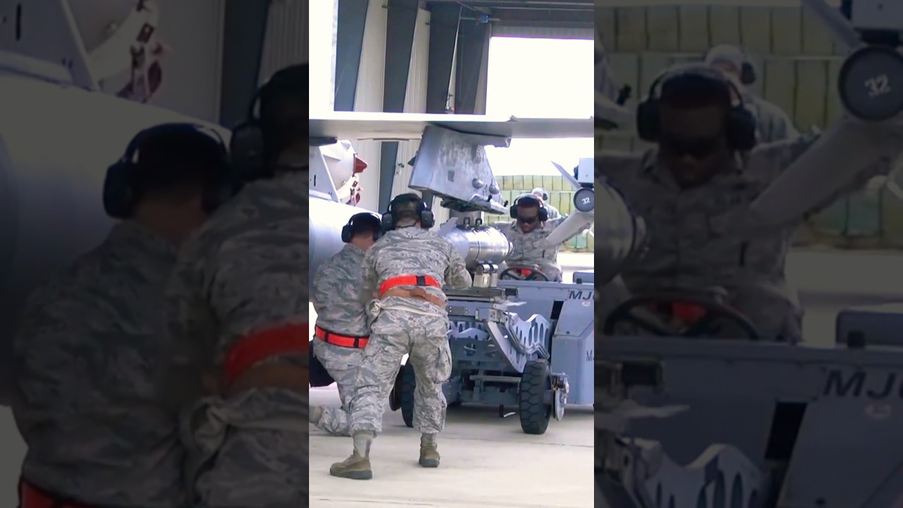 Practice Loading Ammunition Onto F-16 Fighter Jets!