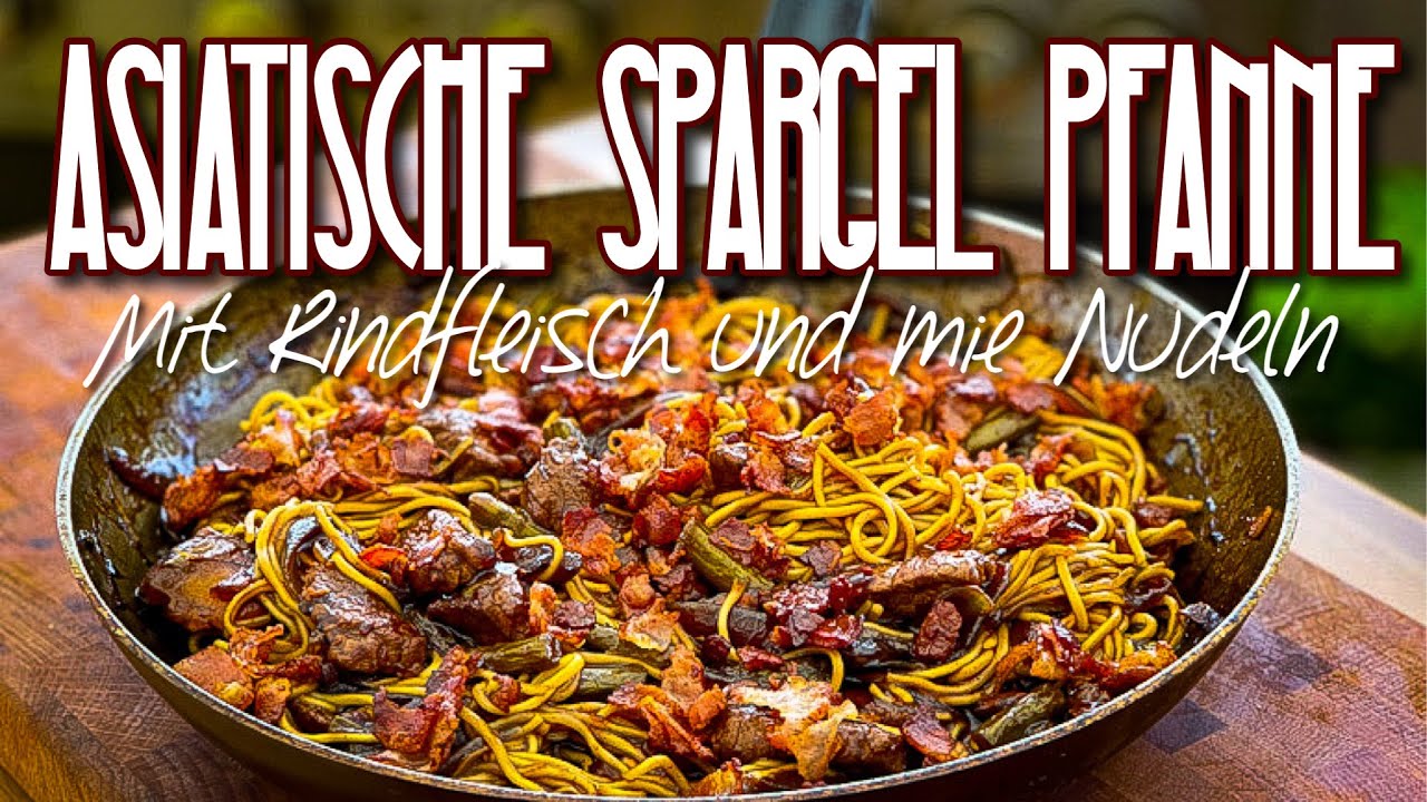 Asiatische Spargel Rindfleisch Pfanne mit Mie Nudeln - Alles aus einer Pfanne und in lecker #onepot