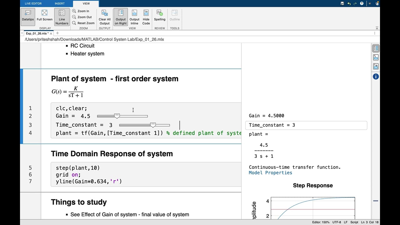 Control Systems | First-Order System Response | Transfer Function