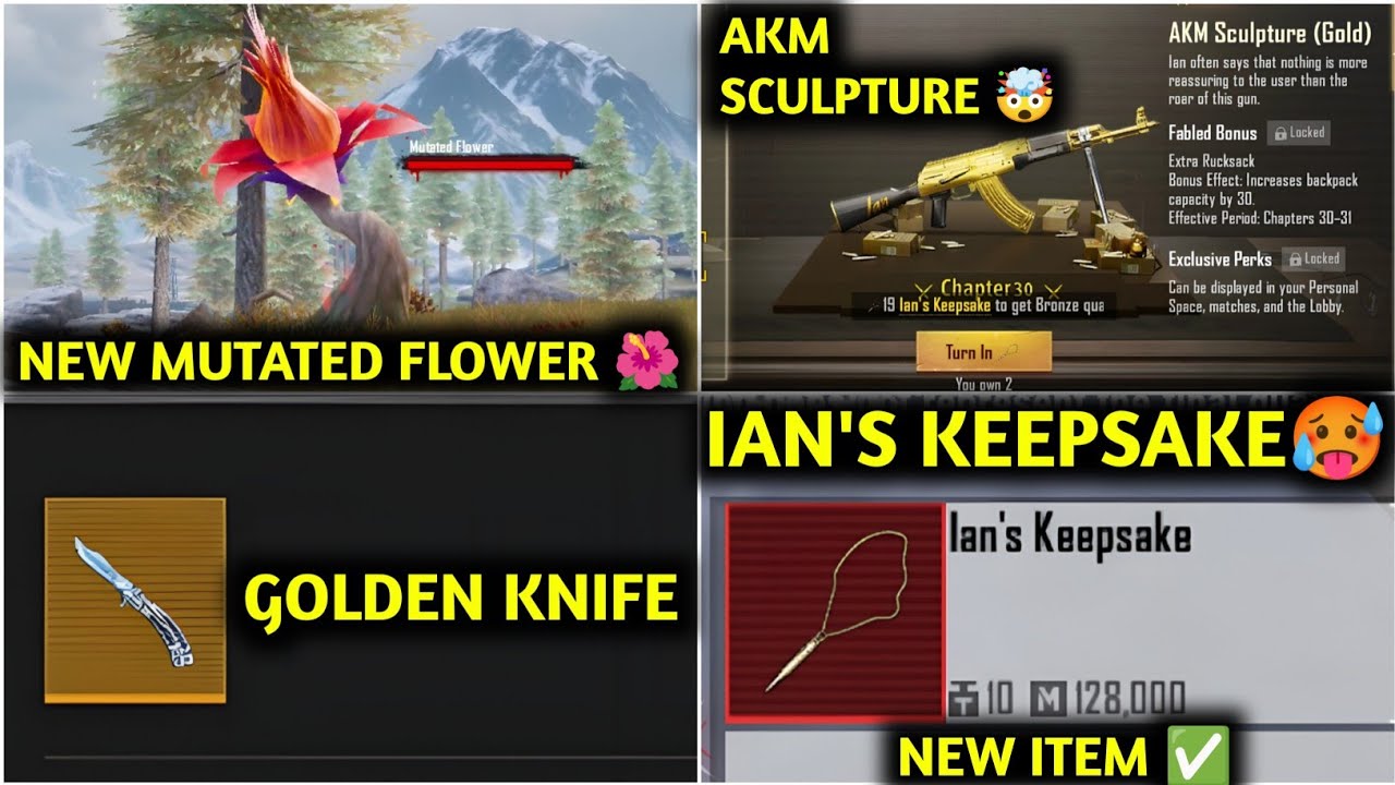 METRO ROYALE CHAPTER 30 :- GOLDEN KNIFE 🔪 MUTATED FLOWER 🌺 AKM SCULPTURE 🤯 NEW ITEM IAN'S KEEPSAKE