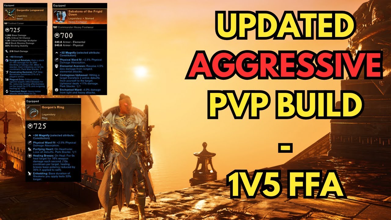 Updated Season 7 Build / New World: Aeternum Tank PvP (Sword and Shield + Greatsword)