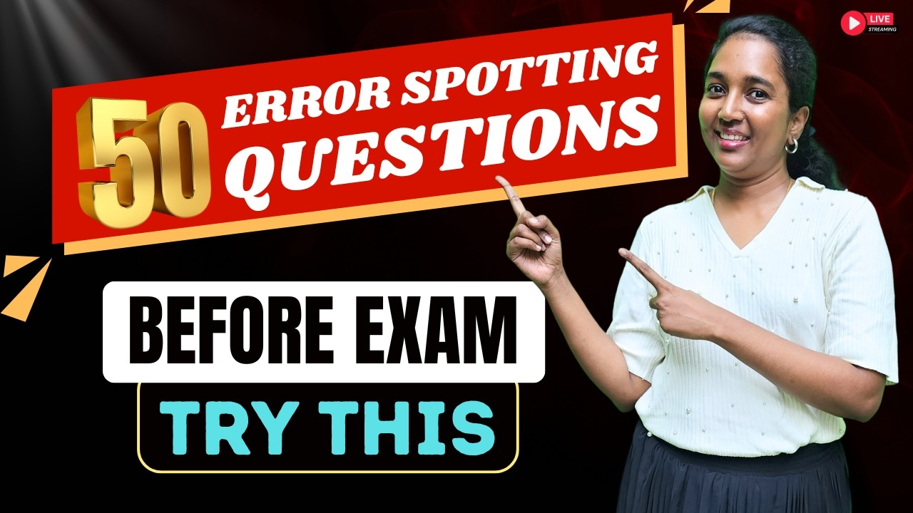 50 ERROR SPOTTING QUESTIONS | BEFORE EXAM TRY THIS