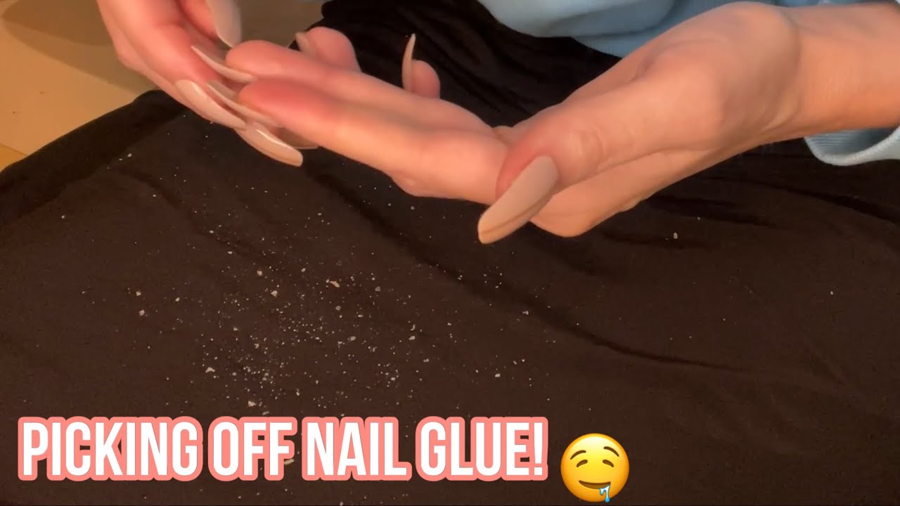 ASMR * Picking off Chunks of Nail Glue! * Satisfying 🤤 * Soft Spoken * ASMRVilla