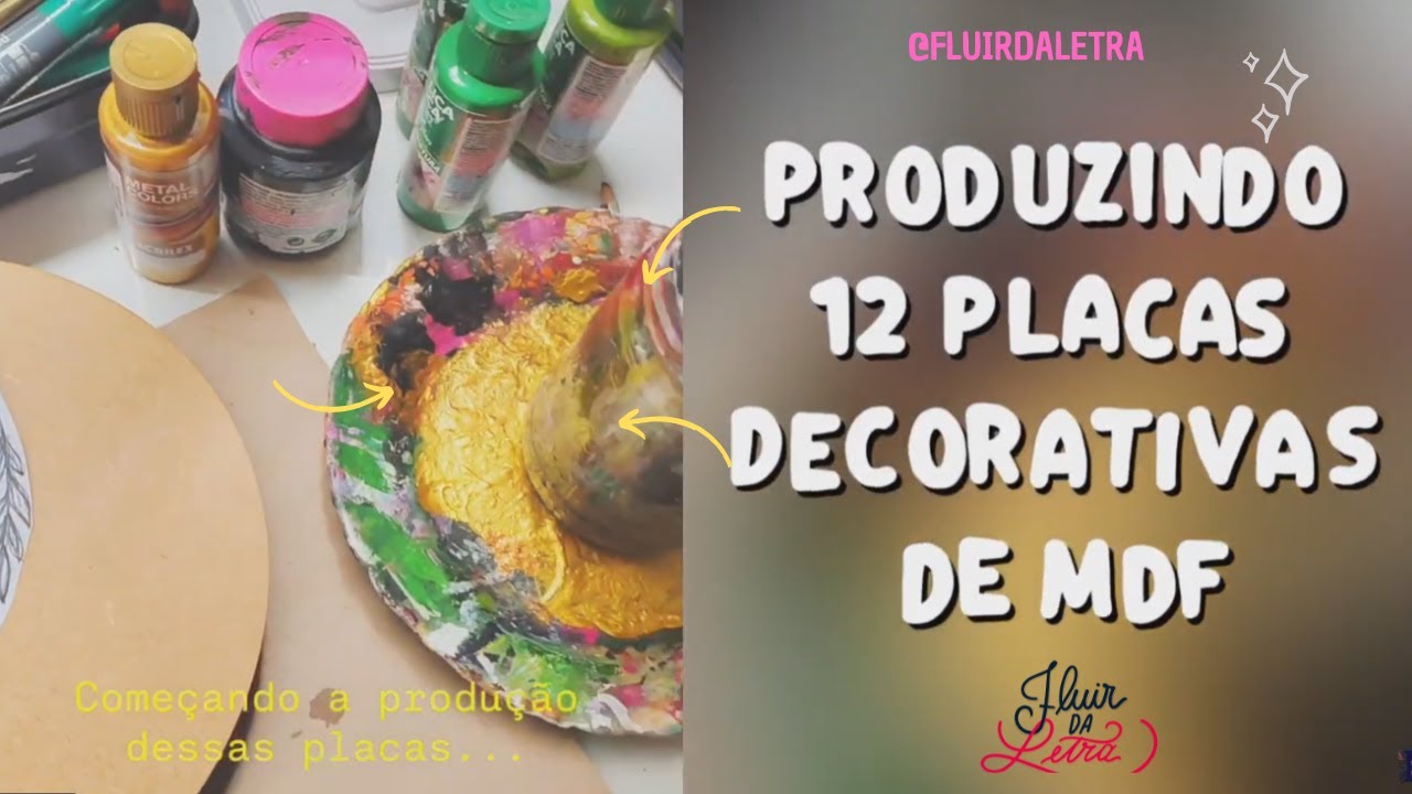 Produzindo 12 placas decorativas de MDF - #artesanato #lettering #diy 
