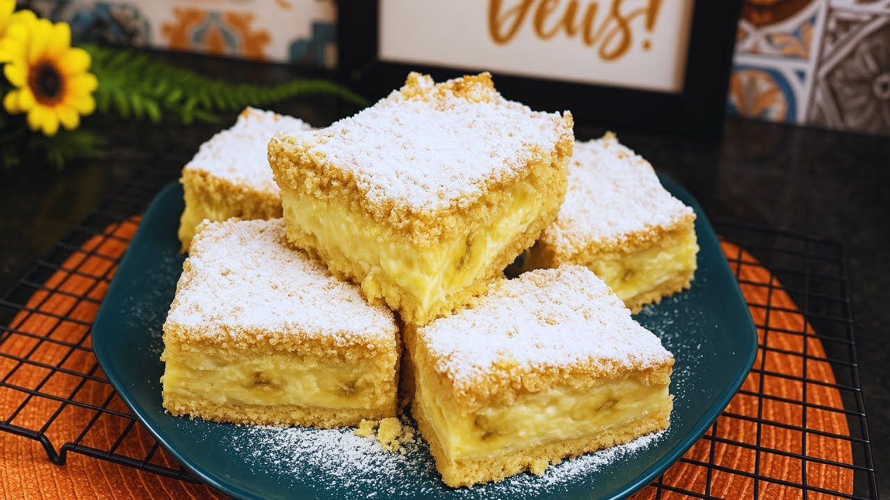 Como Fazer Torta Cremosa de Banana - Fácil e Rápida!!!