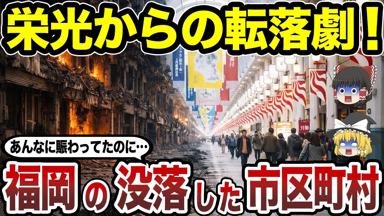 【日本地理】福岡県の没落した市区町村ランキング あの頃の賑わいが消えた本当の理由とは？【ゆっくり解説】
