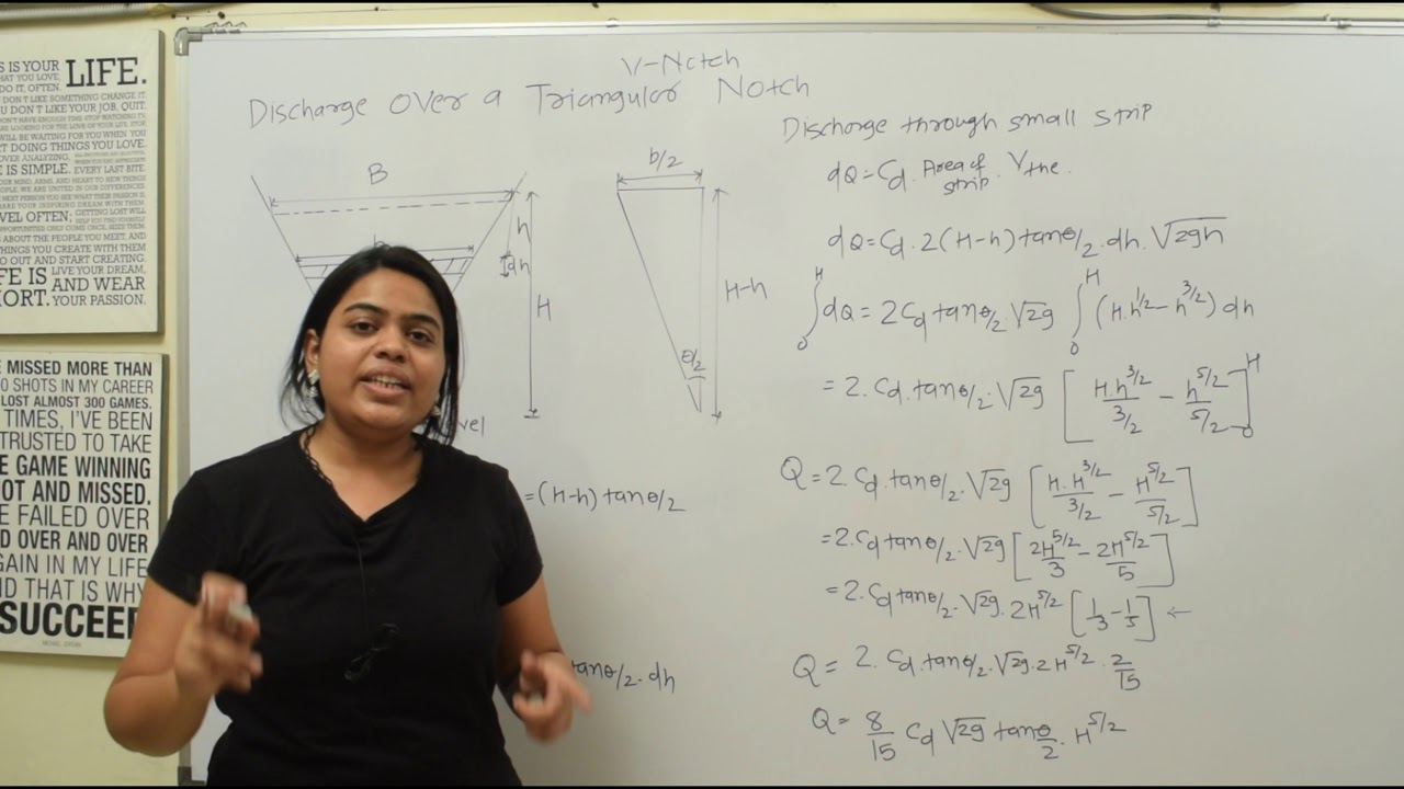 Discharge over a Triangular Notch | Triangle Notch Derivation | Triangle Notch | Fluid mechanics