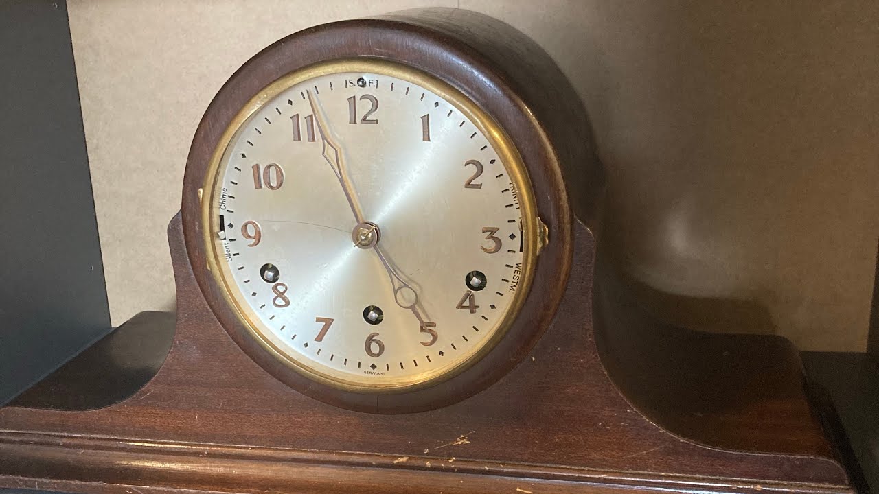 1926 HAC Celebrate no. 805  Westminster & Trinity chimes tambour mantel clock
