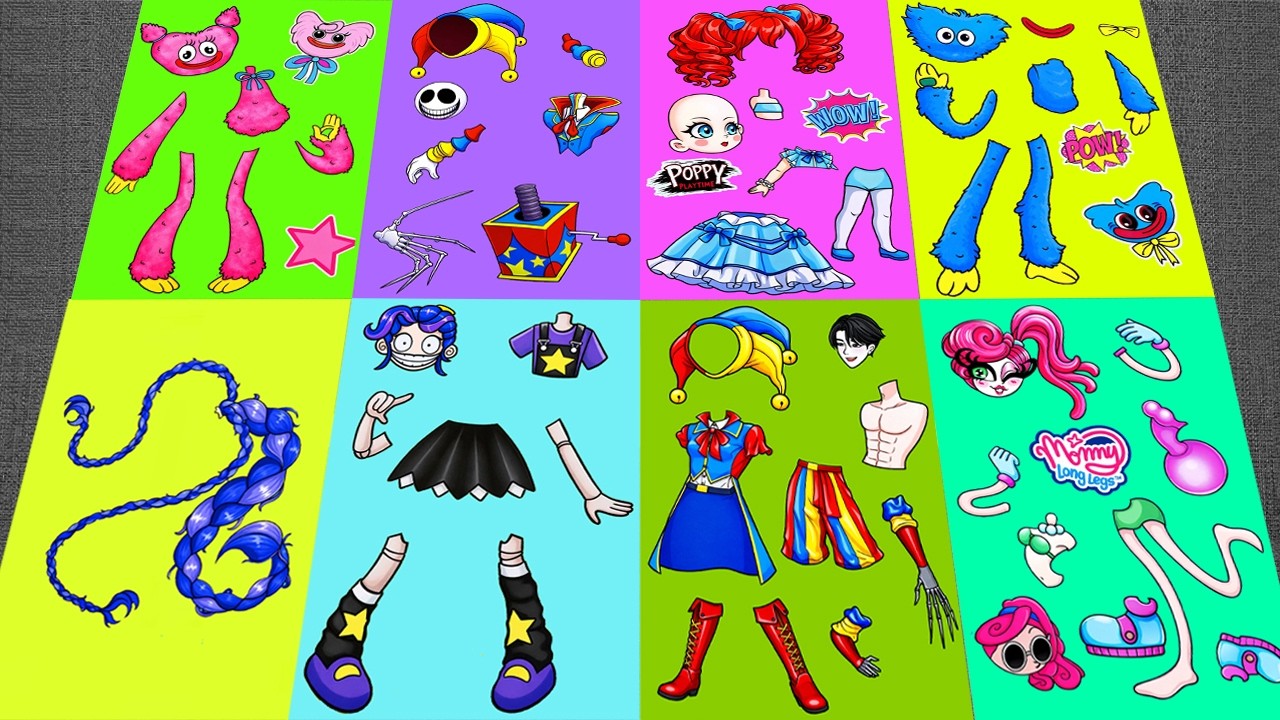 [🌈Paper diy🌈] Poppy Playtime Chapter 5 - Creating NEW Monsters! Huggy Wuggy and Kissy Missy Dress Up