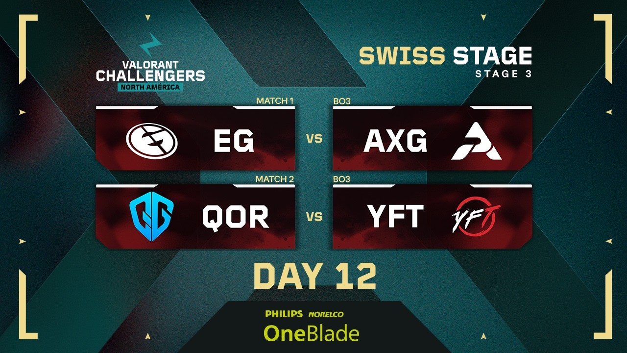 EG vs AXG | QOR vs YFT | VALORANT Challengers NA | W4 D4 | Regular Phase | Stage 3