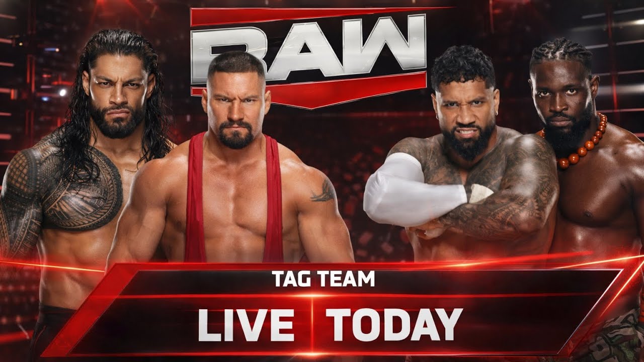 TAG TEAM MATCH— ROMAN REINGS & BROAN BREAKER VS JEY USO & OBA FEMI HD 4K!!! #wwe #viral 
