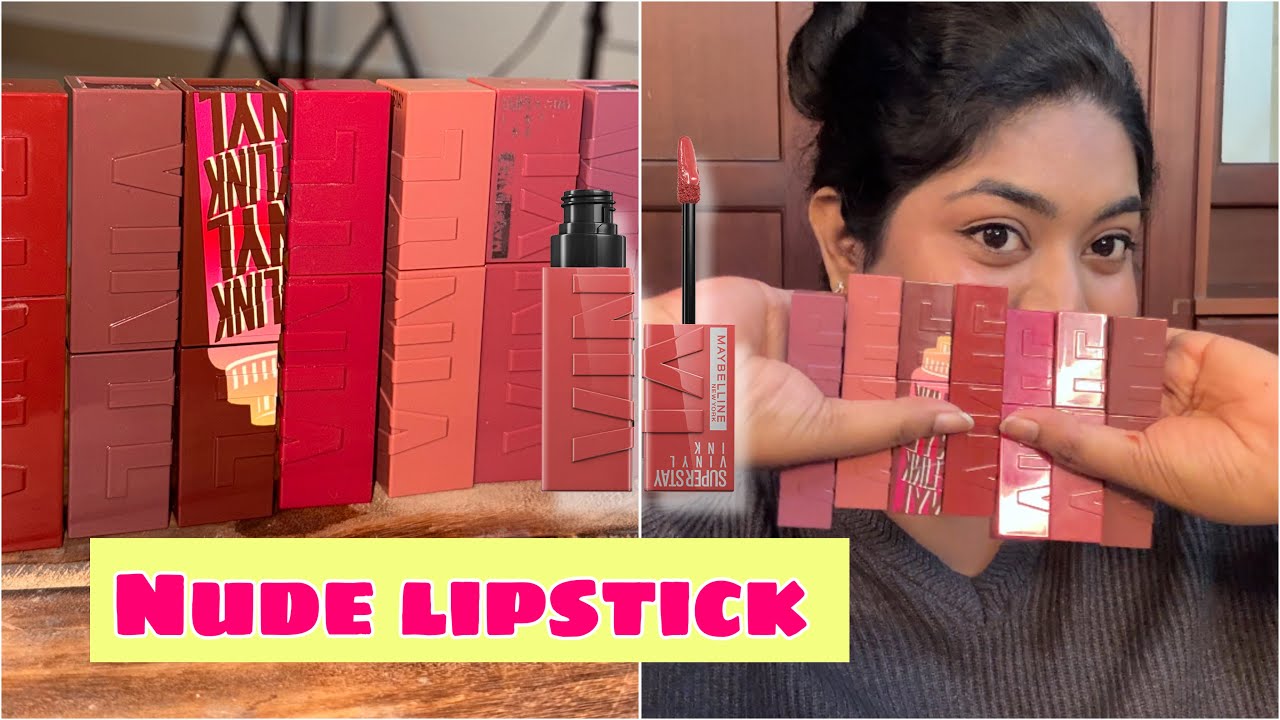 💄Long lasting lipstick for dusky skin malayalam _ Nude Lipstick _ Maybelline Vynl ink ✨