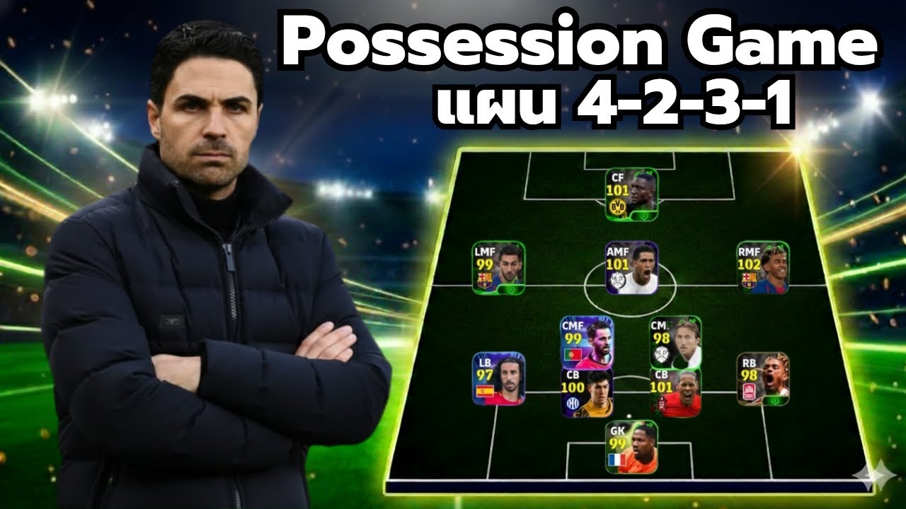 eFootball แผน 4-2-3-1 Possession: ต่อบอลเพลินจนคู่แข่งหัวร้อน!