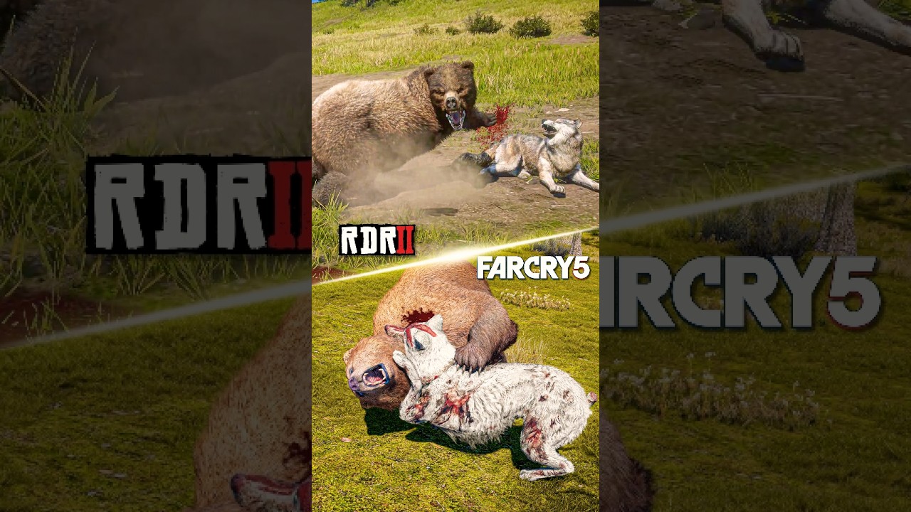 Bear vs Wolf Fight | Far Cry 5 vs RDR2 🐻🐺