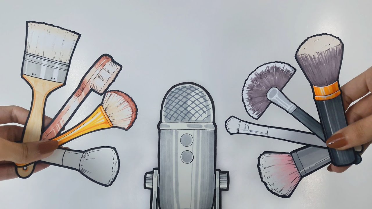 ASMR Mic Brushing and Stippling with PAPER props