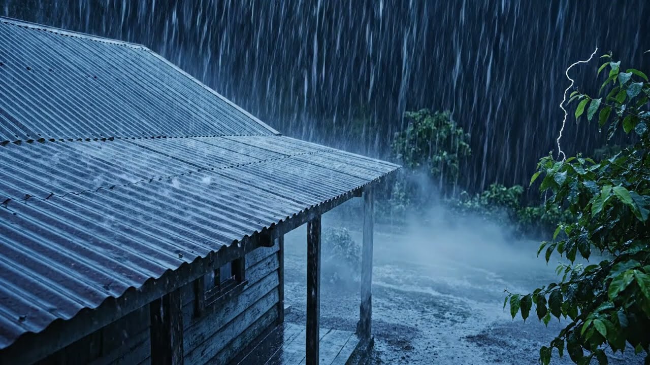 Muy Recomendado para Dormir: Sonidos de Lluvia Real | Lluvia en Lámina y Truenos