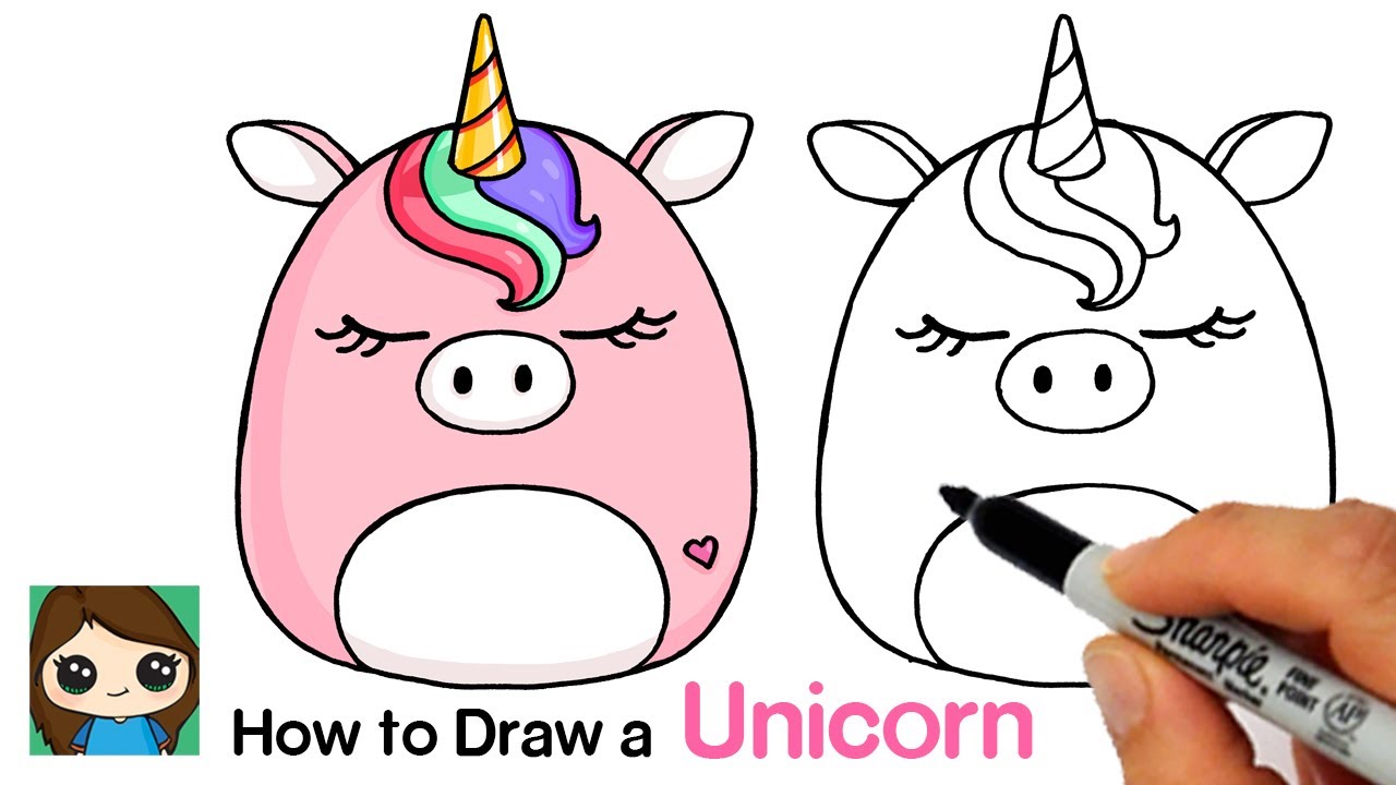 How to Draw a Unicorn 🦄 Squishmallow