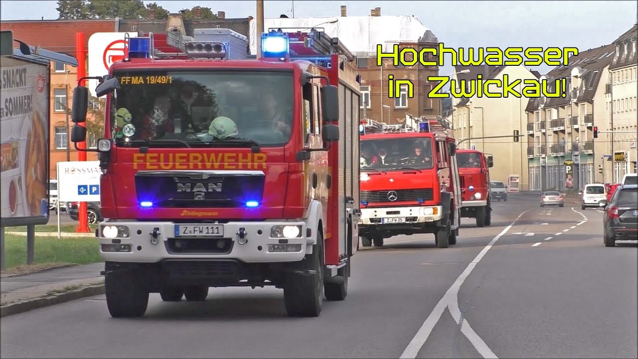 Hochwasser in der Mulde| Feuerwehren aus Zwickau im Einsatz