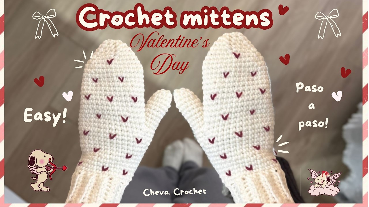 Tutorial crochet mittens fácil · EASY · Guantes de crochet · Crochet Winter · Crochet principiantes