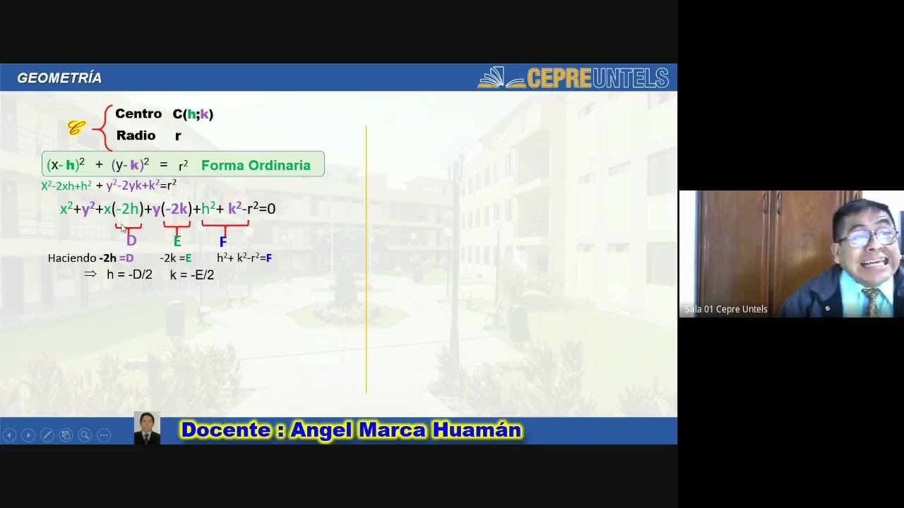 Secciones cónicas: Circunferencia y parábola - Geometría / Clase completa/ Cepre Untels / Semana 16