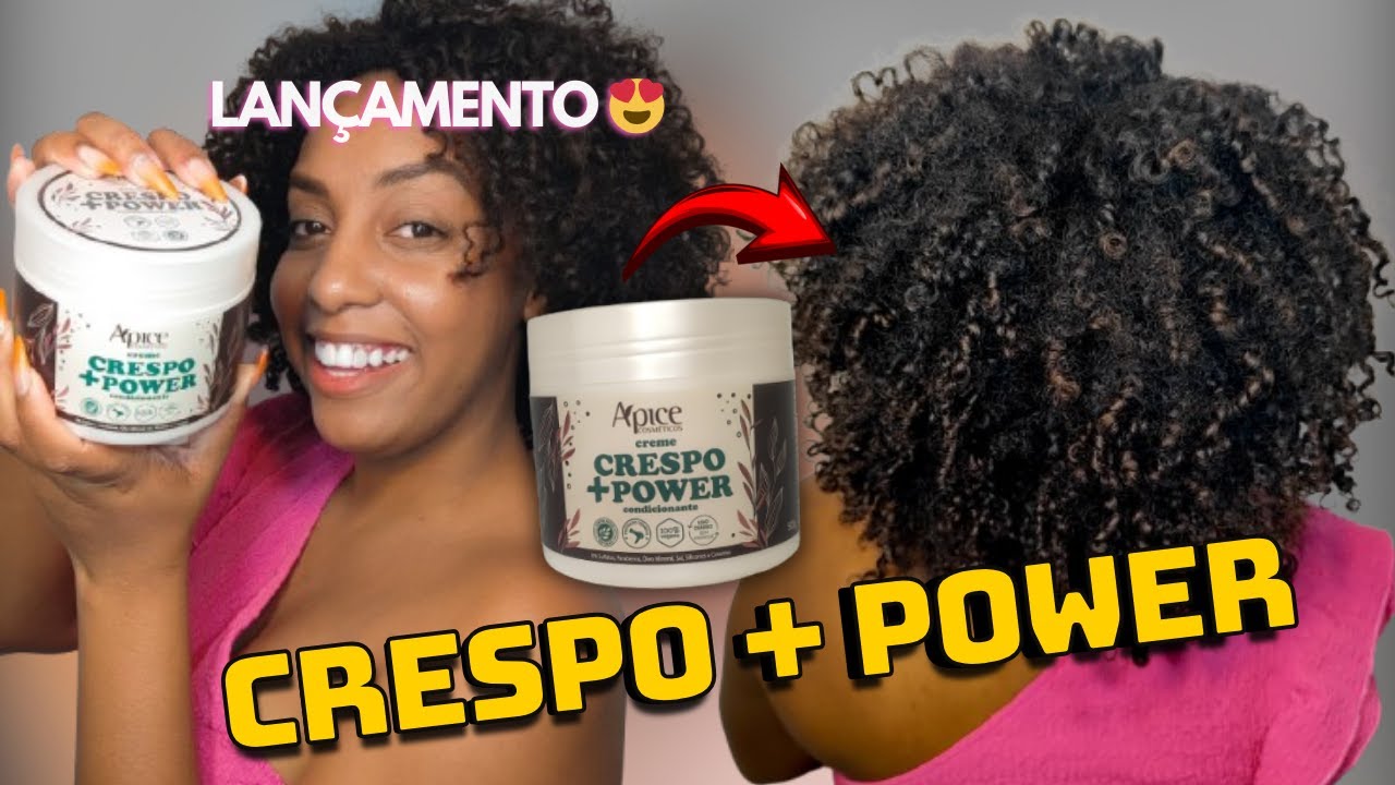 Testei o Novo Creme de pentear Crespo+ Power da Ápice no  meu Cabelo Crespo.! #cachosdasamy
