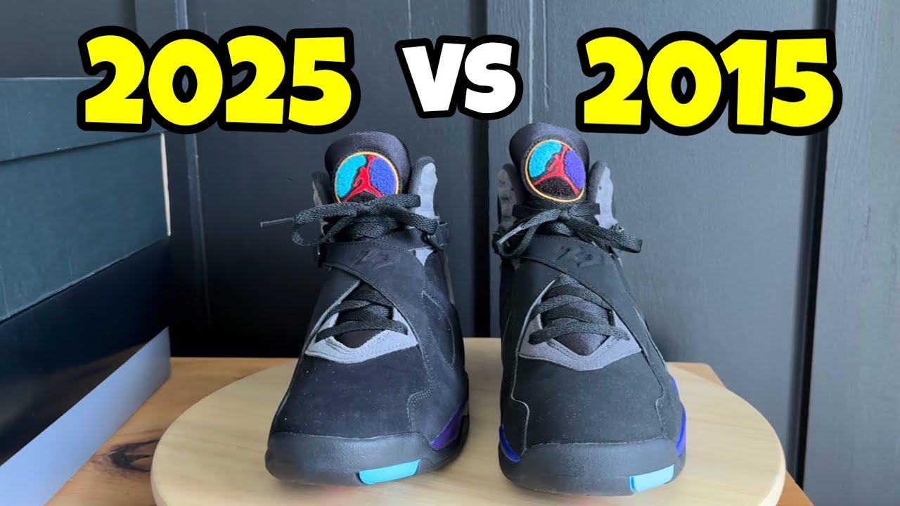 Air Jordan 8 Aqua Comparison 2015 vs 2025
