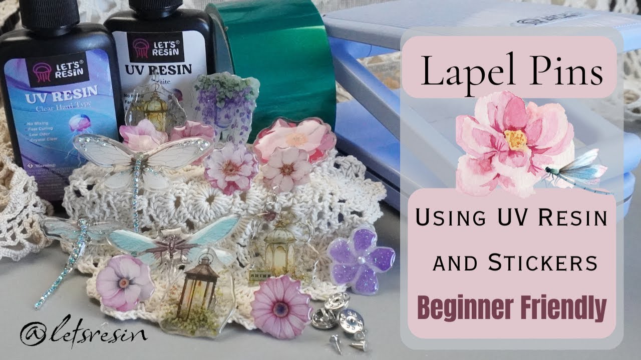Lapel Pins - Using UV Resin and Stickers - Beginner Friendly @LET'S RESIN