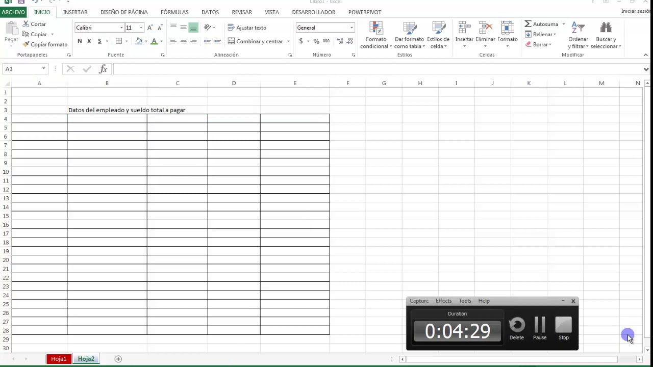 Excel.- Al poner num de empleado, que aparezca la información de ese empleado(Función buscarV).
