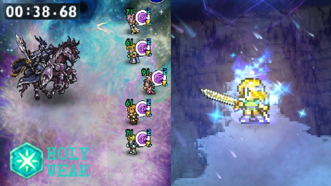 FFRK Holy Knight Celes showcase (vs Dark Odin, 38.68s)