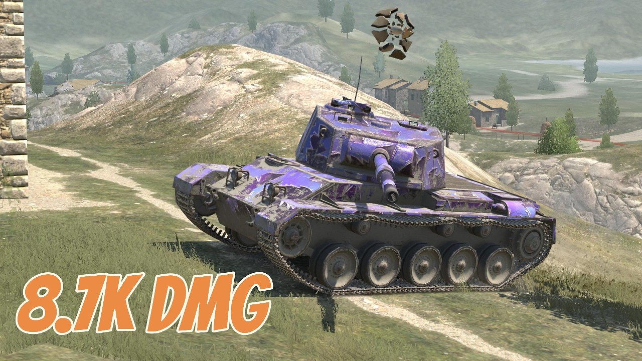 WoT Blitz Best Replay ● Vickers Light 105 ● 8.7K DMG ● 5 KILLS ● Ace Tanker