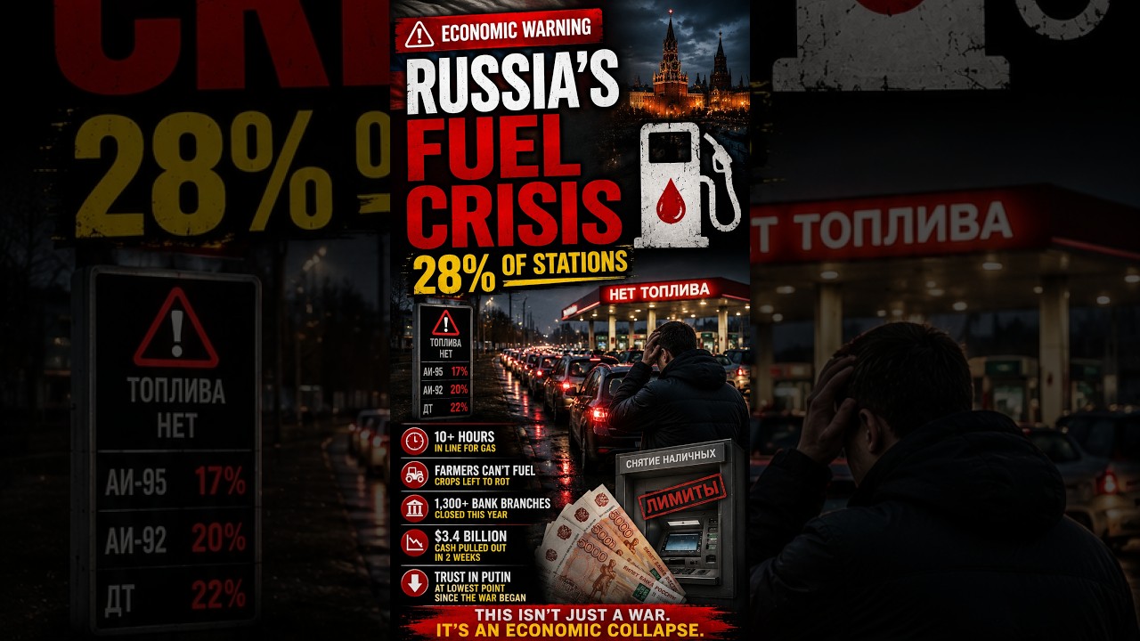 Russia's Economy Is Breaking: Fuel Shortages, Bank Runs and Empty Pump