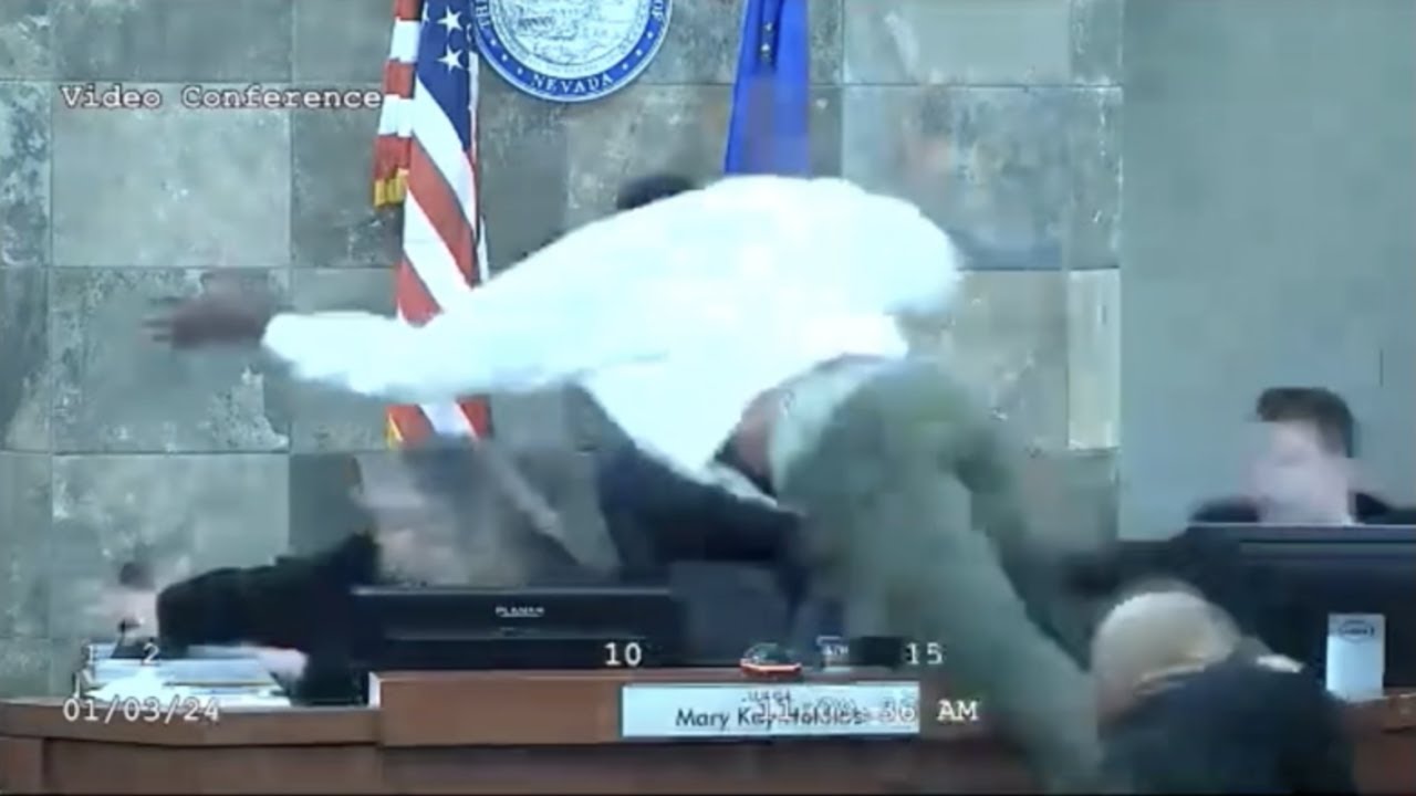 Court footage shows Clark County judge being attacked