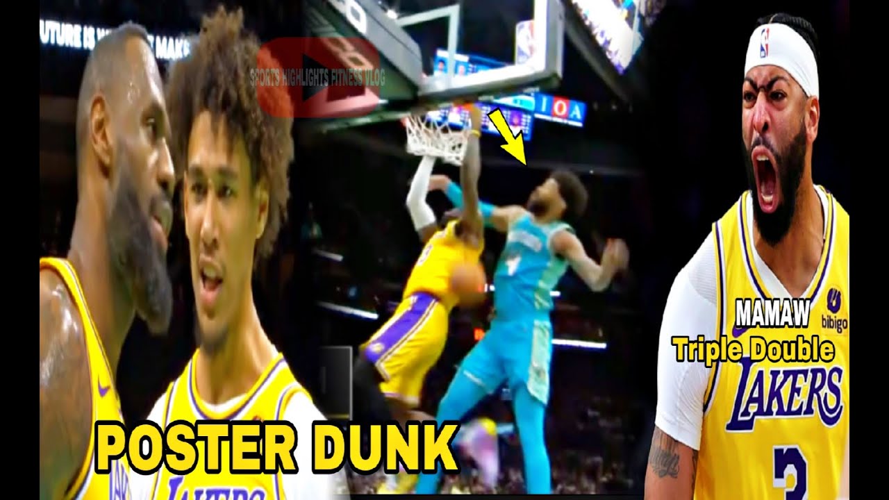 Fly High parin si Lebron PINOSTER DUNK ang Center ng Hornets | Mamaw si Davis Triple double