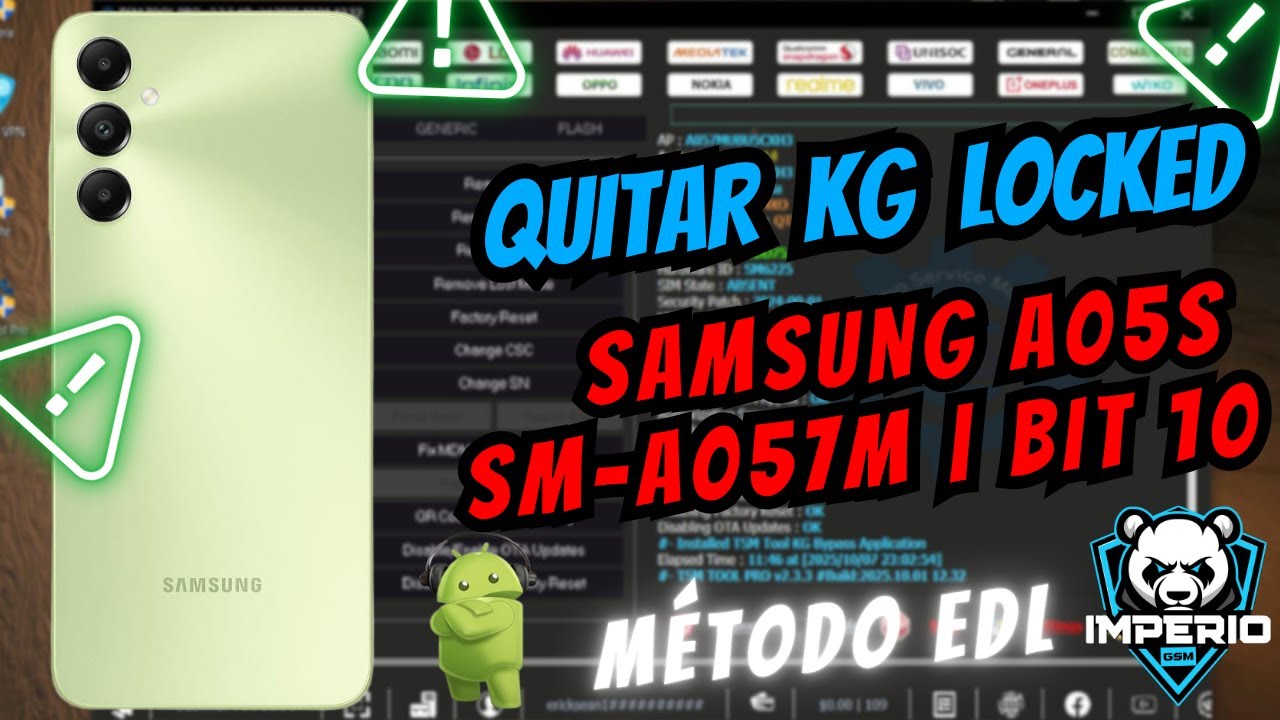 ✅ A05S KG LOCKED BIT 5 | Cómo eliminar Kg Locked Samsung A05S SM-A057M Bit 10 TSM TOOL | EDL MODE
