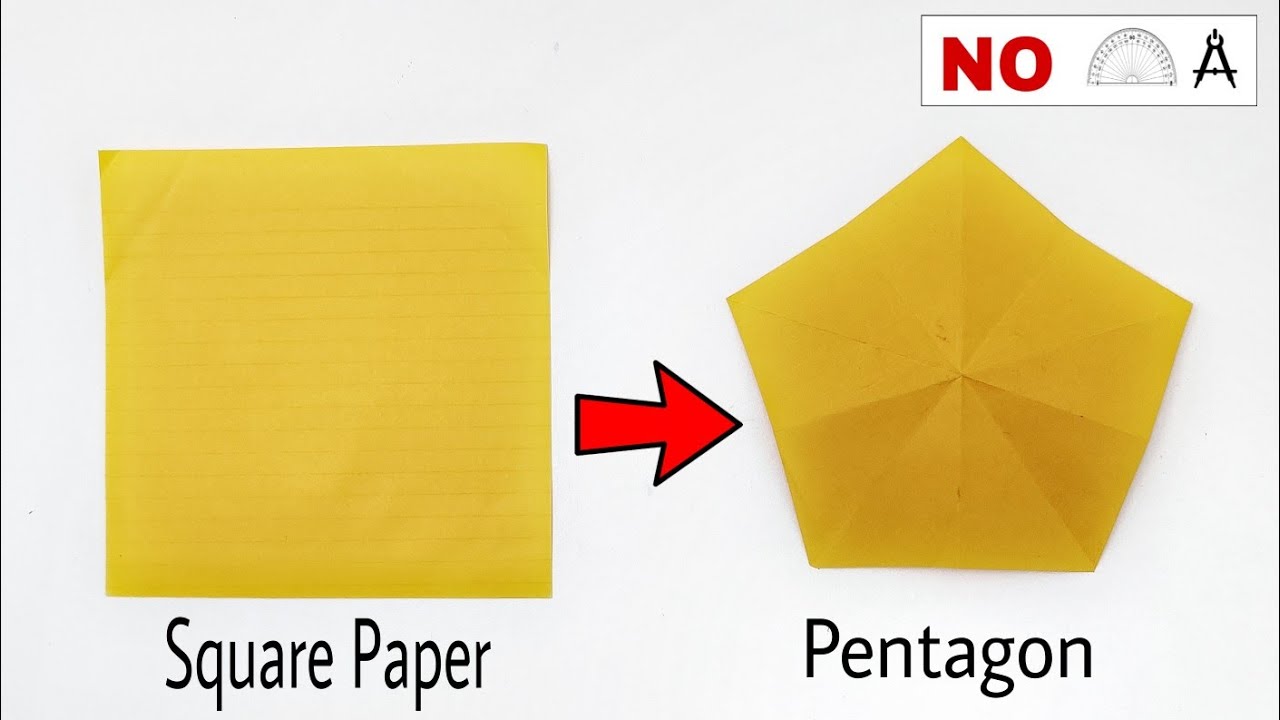 How to cut a PENTAGON from a Square Paper - 1065