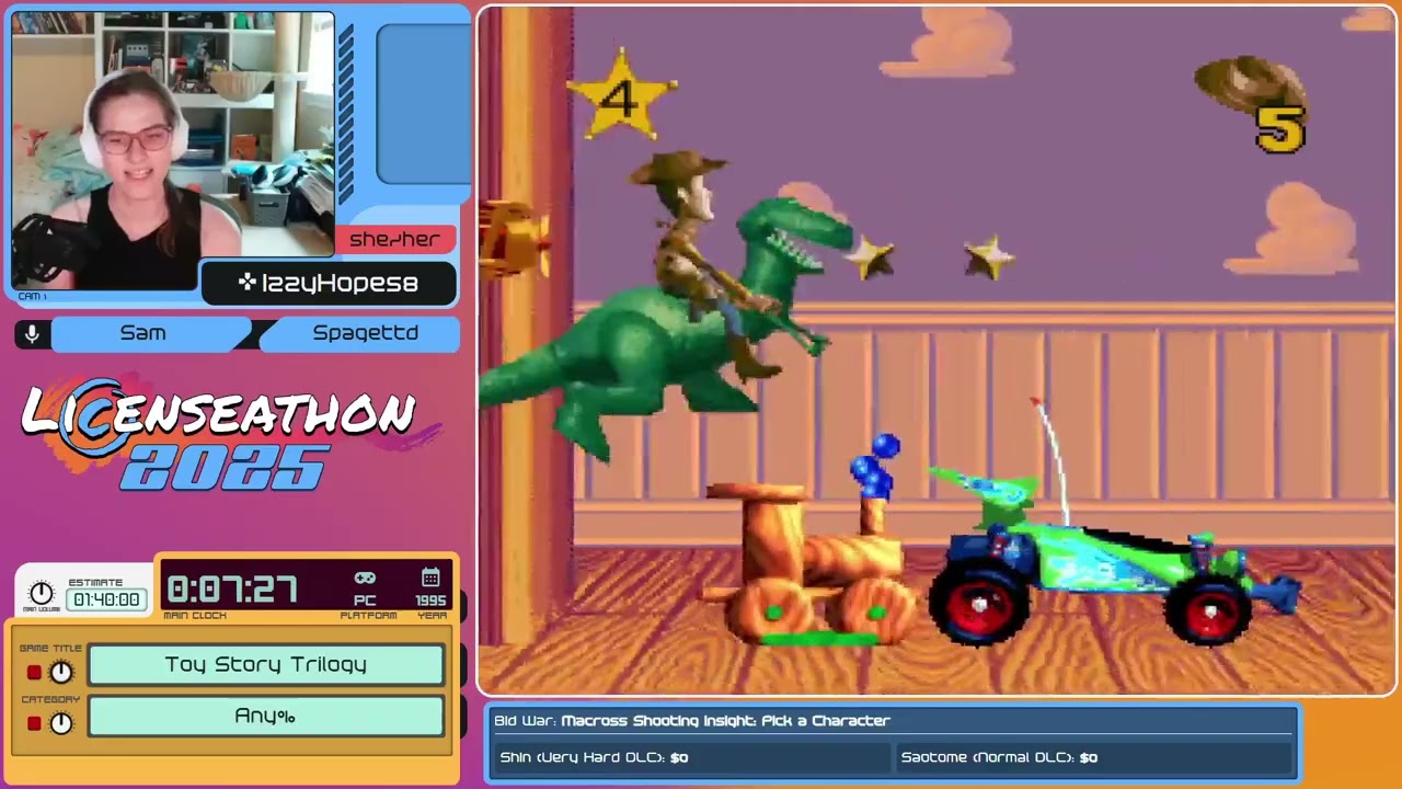 Toy Story Trilogy [Any%] in 1:46:21 by IzzyHope58 - Licenseathon 2025