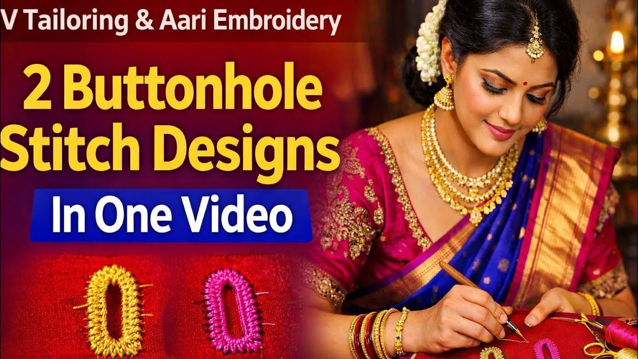 ಒಂದೇ ವಿಡಿಯೋದಲ್ಲಿ 2 ಡಿಸೈನ್||ಮನೆಯಿಂದಲೇ ಗಳಿಸಿ ಸಾವಿರಾರು ರೂ ದಿನದಲ್ಲಿ|Double boutton Hole Sticth 2 Types |