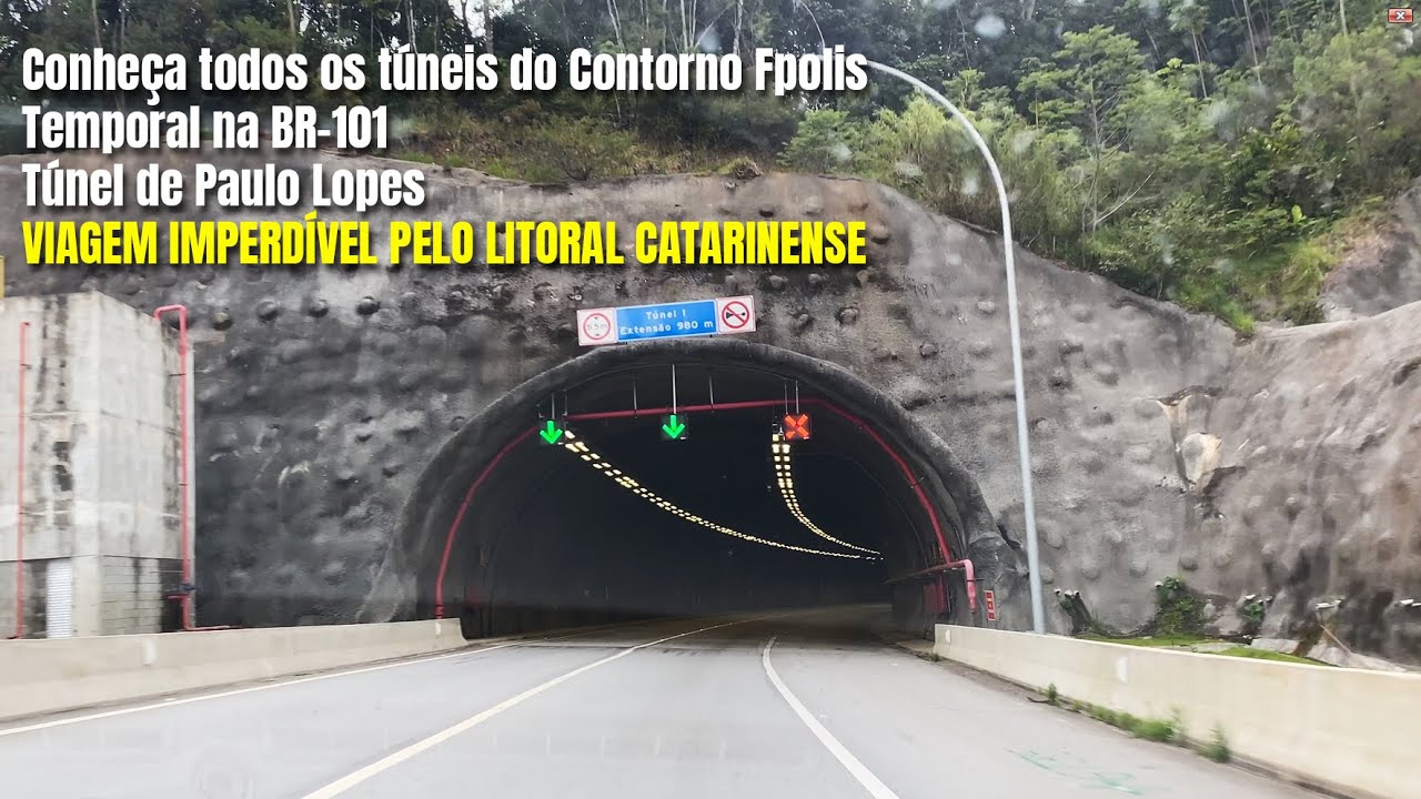 VOCÊ SABE QUANTOS TÚNEIS TEM NO CONTORNO VIÁRIO FPOLIS? VEJA AGORA!! PEGAMOS VENDAVAL NA BR 101