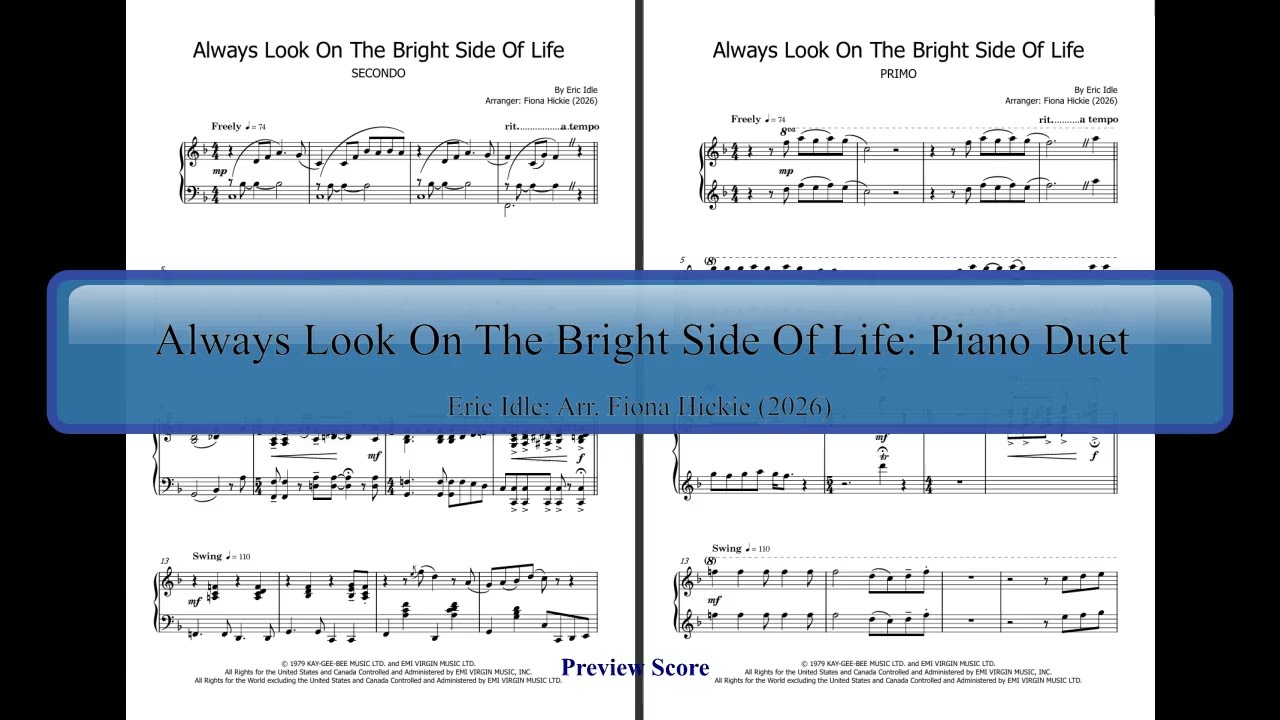 Always Always Look On The Bright Side Of Life: Piano Duet