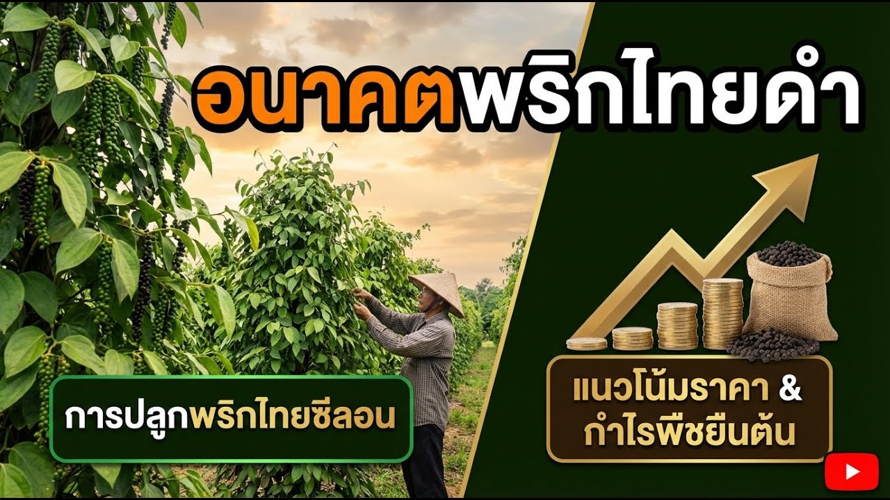 ปลูกพริกไทยซีลอนให้รวย: เทคนิคเพิ่มผลผลิต-ราคาขายสูงสุด