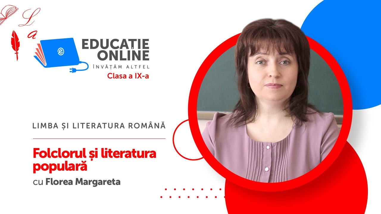 Limba și literatura română, clasa a IX-a, Folclorul și literatura populară