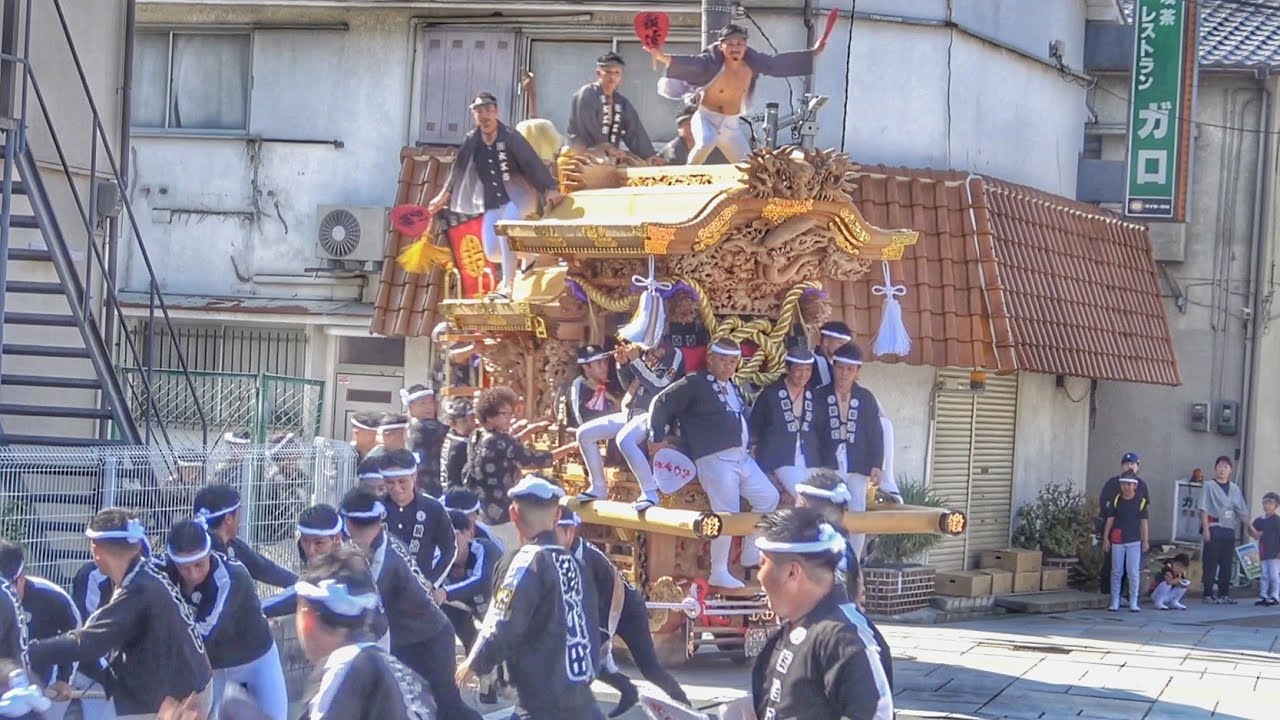 2025.9.07 羽曳野市 誉田 鍛冶町 だんじり 試験曳き やりまわし