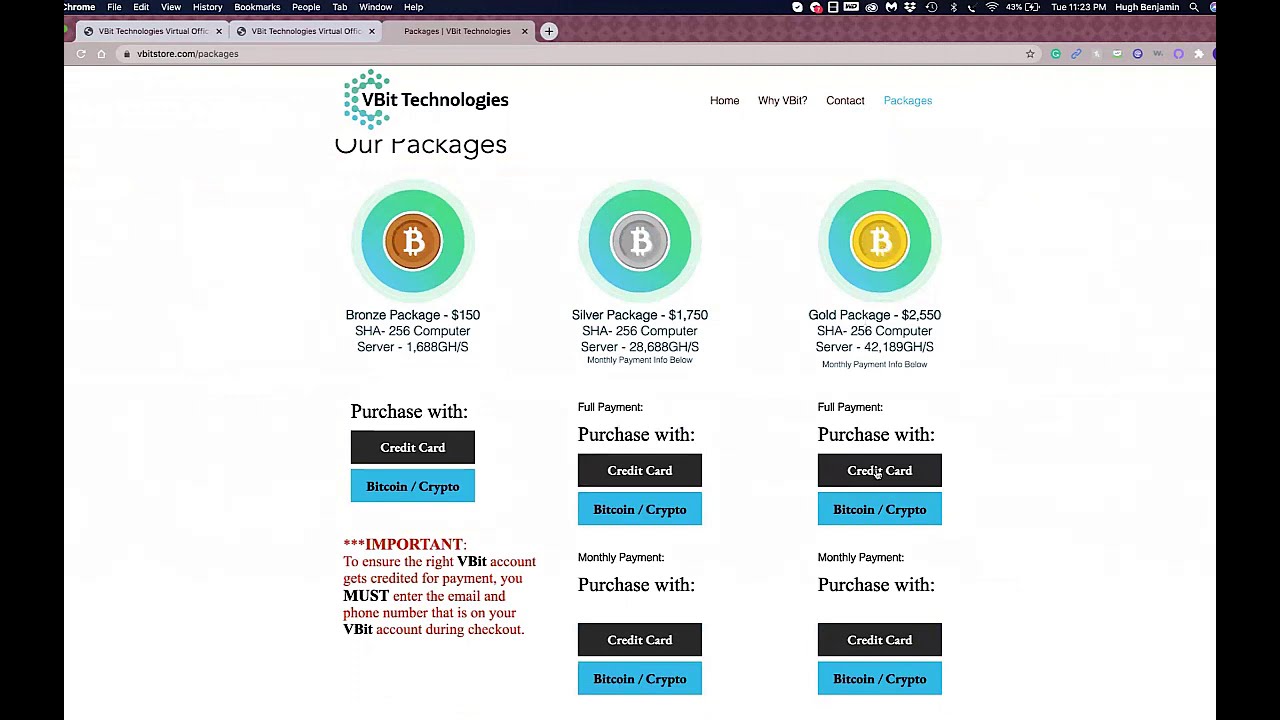 Purchasing Bitcoin Mining Packages