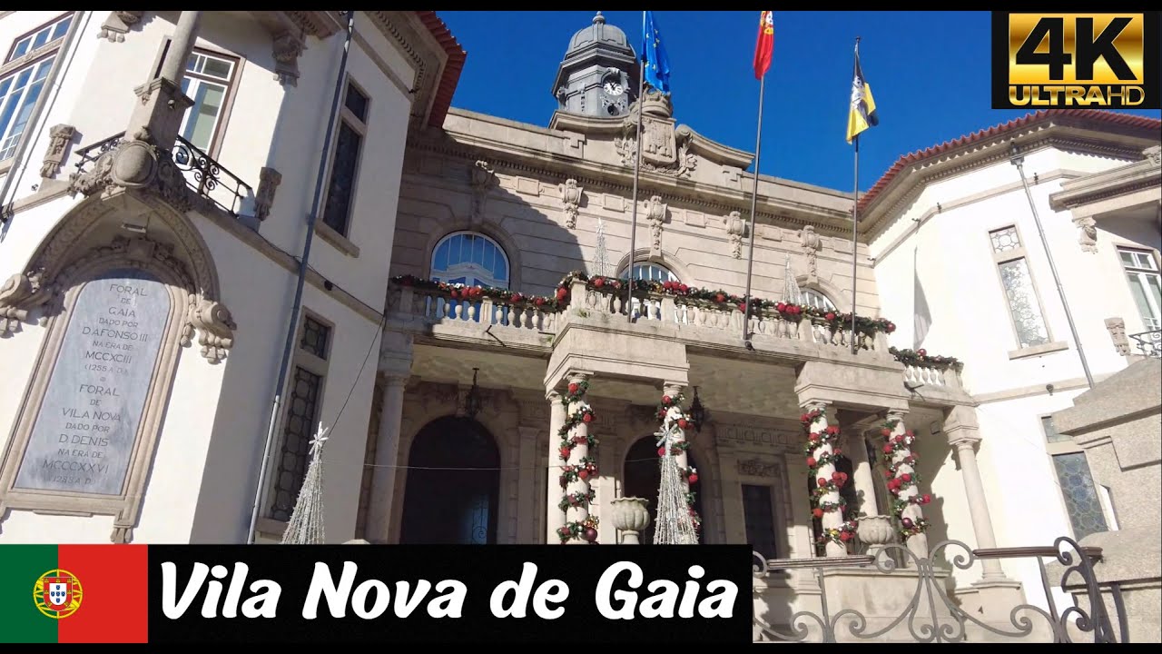 Vila Nova de Gaia | Porto | Portugal 4K City Centre Walk