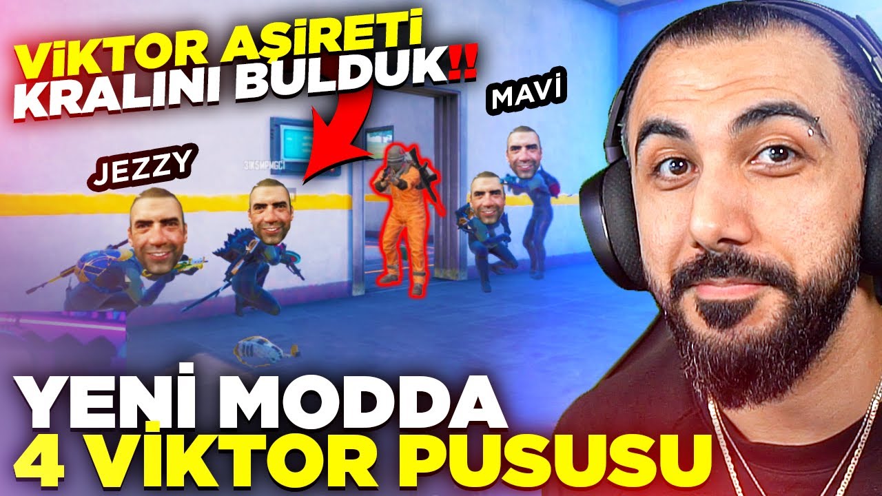 VİKTOR AŞİRETİ KRALI JEZZY VE EKİPLE YENİ MODDA 4 VİKTOR PUSUSU!! (EN GERGİN PUSU!) | PUBG MOBILE