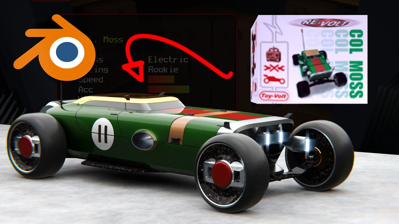 Blender Car Design Speedrun - RE-VOLT - COL MOSS Redesign