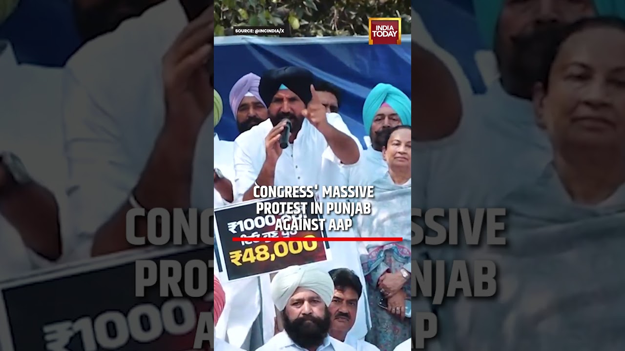 Congress Holds Massive Protest Outside Punjab Assembly Against Bhagwant Mann Government